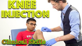 Steroid Knee Injection  Clinical Skills  Dr Gill [upl. by Yrnehnhoj]