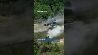 Ukrainian M2 Bradley and Russian BTR82 face off in closerange clash [upl. by Fawna]