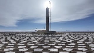 Chinas largest solar power tower project installs nearly 12000 heliostats [upl. by Berhley]