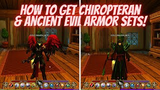 AQ3D How To Get Chiropteran amp Ancient Evil Armor Sets RARE AdventureQuest 3D [upl. by Ennovihs118]