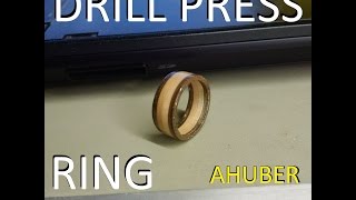 Making a wooden ring with a drill press and a dremel [upl. by Shalom]