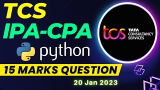 Hindi  TCS Xplore iPA CPA Python 15 marks question Solution Code 17 [upl. by Rollie413]