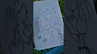 part 2 kewpie amp miffy doodle art 🎀🌷🍓🧁 youtubeshorts shortvideo doodleart [upl. by Yetac]