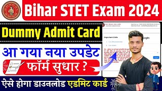 bihar stet dummy admit card 2024 kaise download kare  stet dummy admit card 2024  Stet admit card [upl. by Nathanial]