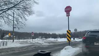 February 7 2024 ГОРА В ЦЕНТРЕ МОНРЕАЛЯ MONTRÉAL STREETS DRIVE THROUGH MONT ROYAL PARK [upl. by Helsa847]