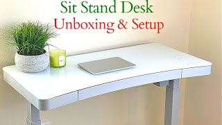 Tresanti 47quot Adjustable Height Desk  Sit Stand Desk Unboxing amp Setup Adjustable Desk Unboxing 2022 [upl. by Dinnie686]