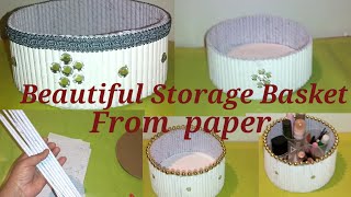 How To Make Paper Basket  Making storage Basket From waste Paper  DIY Paper Craft Easy DIY [upl. by Goulet508]