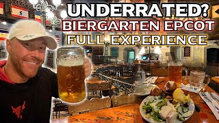 Epic EPCOT Biergarten A German Food Adventure [upl. by Aleehs]