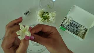 How to add stems to fresh Stephanotis blooms for bouquets [upl. by Ellehsem]