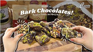 Let’s make BARK CHOCOLATES 🍫✨ Pistachio Kunafa 💚 Mixed Nuts 🥜 [upl. by Aubrie620]