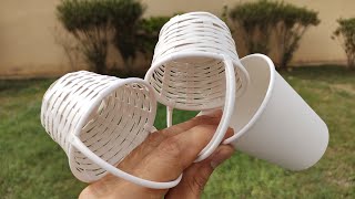 AWESOME BASKET FROM PAPER CUP  ASTONISHING DIY HANDMADE CRAFT  Paper Art  Best Display Ideas [upl. by Eannej]