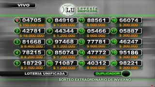 SORTEO EXTRAORDINARIO DE INVIERNO 13072024  LOTERIA UNIFICADA  En Vivo [upl. by Sigismundo]