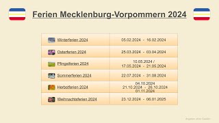 Ferien MecklenburgVorpommern 2024 [upl. by Hermosa]