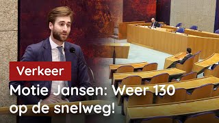 Motie Jansen maximumsnelheid weer naar minstens 130 [upl. by Masry]