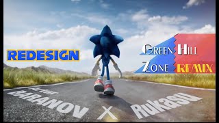 REDESIGN Sonic Movie  Modern Sonic w Green Hill Zone remix  Fanmade [upl. by Shanna808]