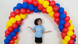 How to make 3 colour spiral balloon arch for decoration easy [upl. by Celin]