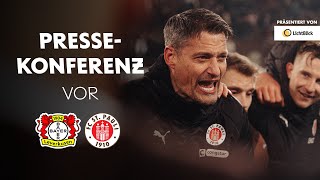 Die Pressekonferenz vor dem Spiel bei Bayer 04 Leverkusen  Präsentiert von LichtBlick [upl. by Cyprio]