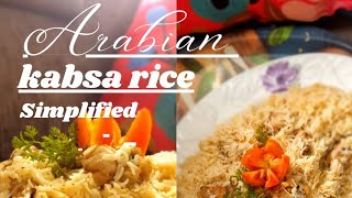 Arabian Chicken Kabsa Rice Recipe in Cooker  Simplified Arabian Kabsa Recipe  Easy Kabsa Recipe [upl. by Nolos]