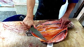 How to clean salmon without bones  Amazing Fillet [upl. by Lenwood664]