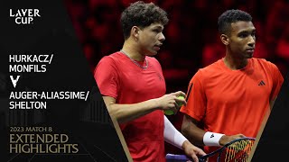 HurkaczMonfils v AugerAliassimeShelton Extended Highlights  Laver Cup 2023 Match 8 [upl. by Christie]