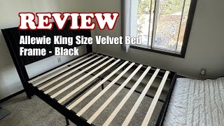 Review Allewie King Size Velvet Bed Frame 2024 [upl. by Aihsad]