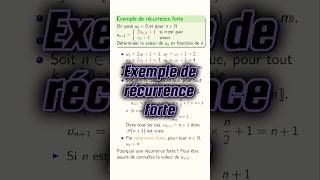 Exemple de raisonnement par recurrence forte cpge maths pcsi mpsi [upl. by Arfihs]