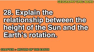 228 Suns Height and Earths Rotation  Exploring the Relationship [upl. by Airla]