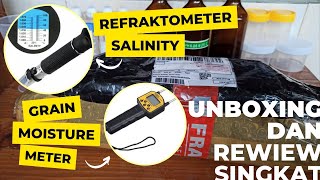 Unboxing‼️ Grain Moisture Meter Alat Ukur Kadar Air Biji Bijian dan Refractometer Salinity [upl. by Anelec596]