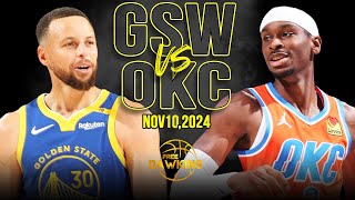 Golden State Warriors vs OKC Thunder Full Game Highlights  Nov 10 2024  FreeDawkins [upl. by Tekla]