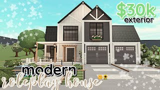 30k Summer Bloxburg Modern House Build 2 Story Roleplay Exterior WITH VOICE [upl. by Clapp801]