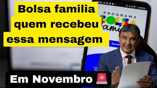 BOLSA FAMÍLIA ATENCÃO QUEM RECEBEU MENSAGEM DE CONDICIONALIDADES EM NOVEMBRO GOVERNO FAZ COMUNICADO [upl. by Aihsetan]