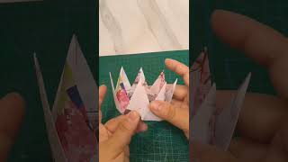 Origami Crown Paper Craft Tutorial musicorigamiartandcraft creative diy papercraft craft [upl. by Aitenev112]