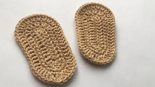 Suelas Zapatos Bebe Crochet Talla 03 meses Tutorial [upl. by Agler]