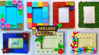 7 Easy and quick Photo frame Making ideas  Beautiful handmade Photo frames for Wall [upl. by Nagad]