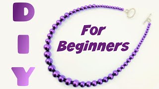 HOW TO MAKE A SIMPLE BEADED NECKLACE AT HOME  DIY Beaded Necklace [upl. by Letsirc]