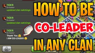 HOW TO BECOME A COLEADER IN ANY CLAN🤫 5 BEST TIPS amp TRICKS IN CLASH OF CLANS [upl. by Mont146]