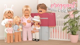 BIG FAMILY with a PREGNANT MOMS MORNING ROUTINE  Roblox Bloxburg Roleplay [upl. by Ecar945]