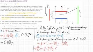 LEIFIphysik Aufgabenlösung  Elektronen im elektrischen Querfeld [upl. by Mechling653]