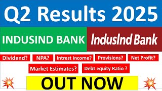 INDUSIND BANK Q2 results 2025  INDUSIND BANK results today  INDUSIND BANK Share latest News today [upl. by Annwahsal320]