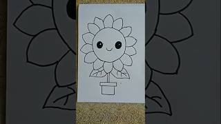 Easy Sunflower Drawing Tutorial For Beginners shorts youtubeshorts ytshorts trending viralvideo [upl. by Stefa]