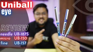 All Uniball eyes compared  Fine UB157 vs micro UB150 vs Needle UB187S [upl. by Einwat846]