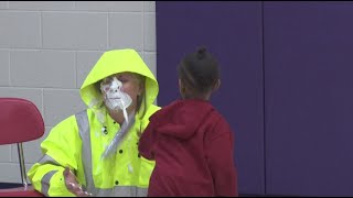 Columbus students get to hit teachers with a pie to the face [upl. by Atineb485]