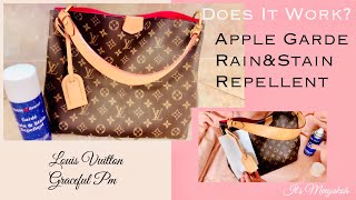 HOW TO TREAT AND PROTECT VACHETTA LEATHER  Apple Garde Rain amp Stain Repellent  LV GRACEFUL PM [upl. by Nuahsyar]