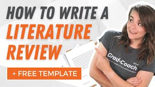 How To Write A Literature Review In 2024 Including AI Tools  FREE TEMPLATE  Examples [upl. by Brandi]