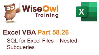 Excel VBA Introduction Part 5826  SQL for Excel Files  Nested Subqueries [upl. by Lennaj234]