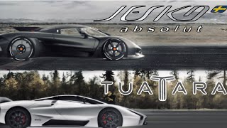 Koenigsegg Jesko Absolut VS SSC Tuatara 60250 MPH Comparison [upl. by Yetac]