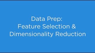 Data Prep Feature Selection amp Dimensionality Reduction [upl. by Georgy]