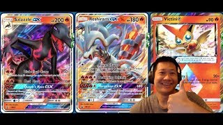 RESHIRAM GX Deck Improved Salazzle GX Version Best Fire GX Combo [upl. by Zonda]