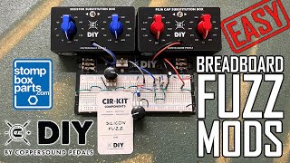 CopperSound DIY Silicon Fuzz CirKIT Mods with Substitution Boxes  Breadboard Pedals  StompBoxParts [upl. by Rabush618]