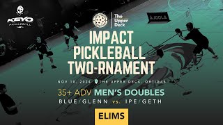 Impact Pickleball Twornament 🔥 35 Adv Mens Doubles Elims  BlueGlenn vs IpeGeth [upl. by Dyna]